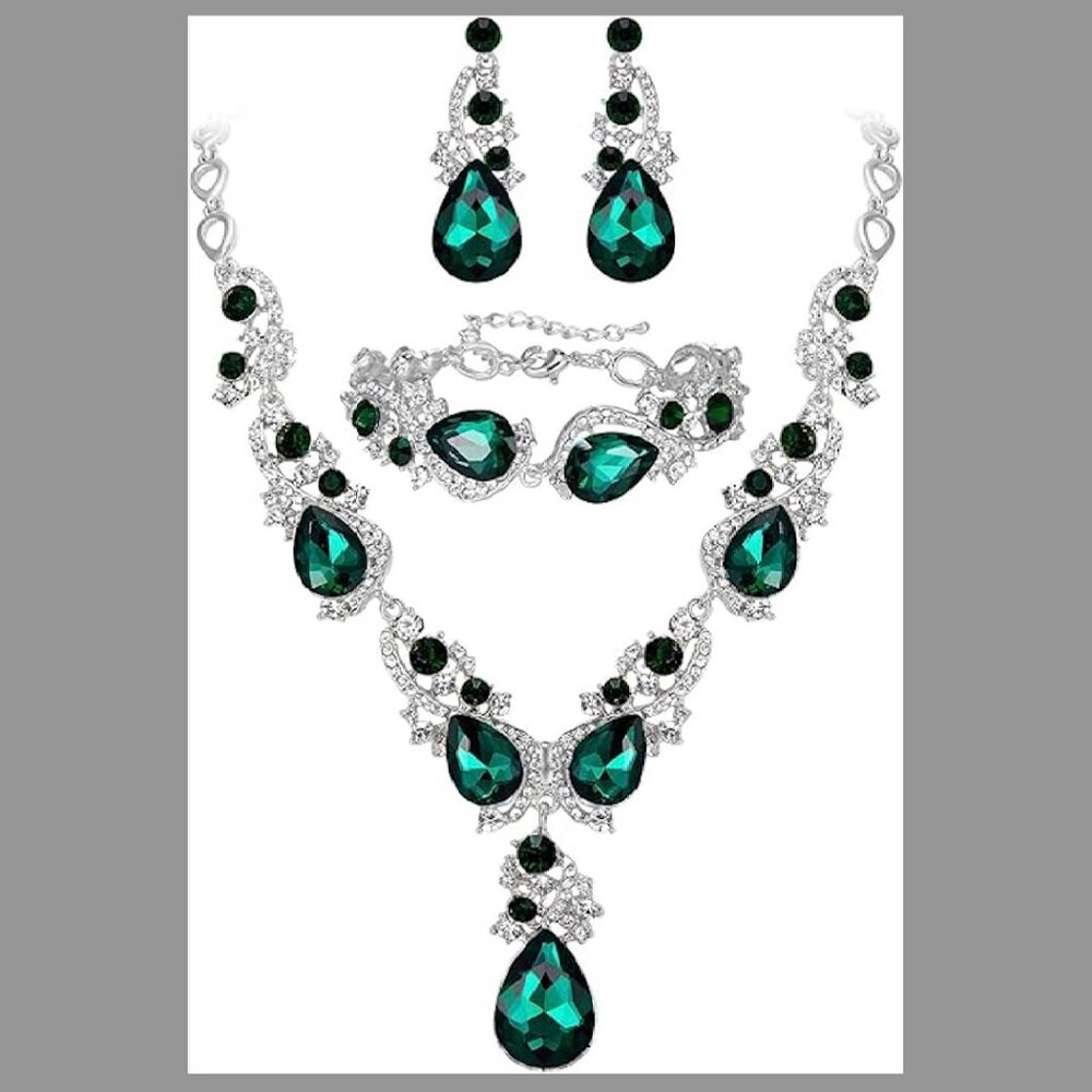 BriLove Wedding Bridal Jewelry for Women Multi Teardrop Cluster Crystal